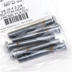 ASSORTMENT TRAY OF CHROME PLATED LARGER BUTTON HEAD ALLEN SCREWS 5pck Button head screws 3/8-16x2 3/4"