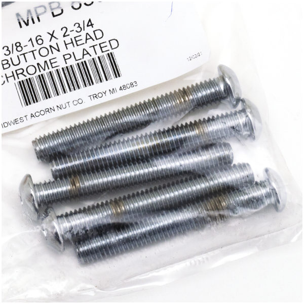 ASSORTMENT TRAY OF CHROME PLATED LARGER BUTTON HEAD ALLEN SCREWS 5pck Button head screws 3/8-16x2 3/4"