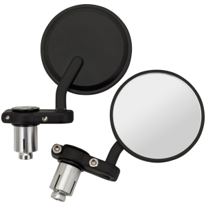 GENUINE ZODIAC BAR END MIRRORS GZP Solo black 1" bar-end cafe mirrors