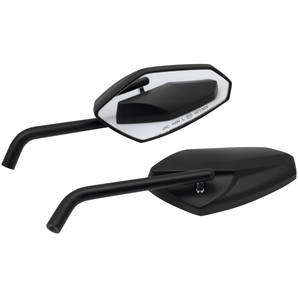 GENUINE ZODIAC E-APPROVED STREET ROD MIRRORS GZP Black Deluxe Street Rod mirrorset