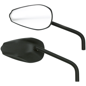 COBRA MIRRORS GZP Black Cobra mirror set w/round st