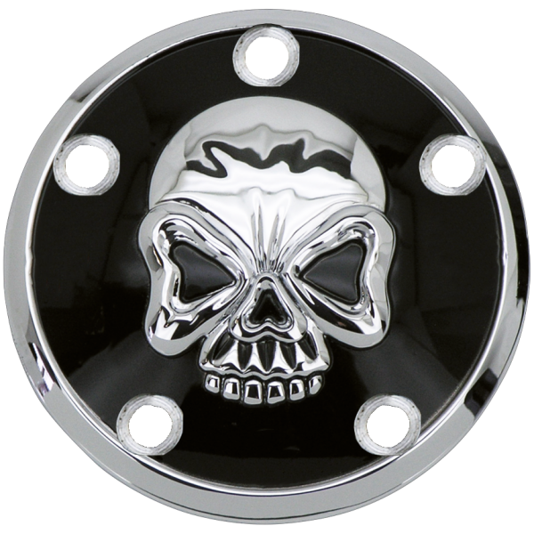 ZOMBIE STYLE SKULLED POINT COVERS GZP Skull blck/chrome points cvr TC99-17