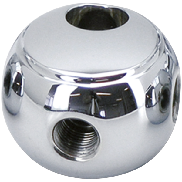 ROUND CUSTOM STYLE CHROME BRAKE LINE TEES GZP Chr fr round brake tee 2x3/8-24+1x1/