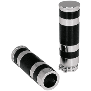 CHROME PLATED FLAT BAND STYLE GRIP SETS GZP Chrome CNC Grip set, cable