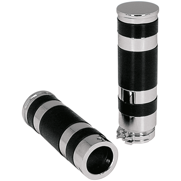 CHROME PLATED FLAT BAND STYLE GRIP SETS GZP Chrome CNC Grip set, cable