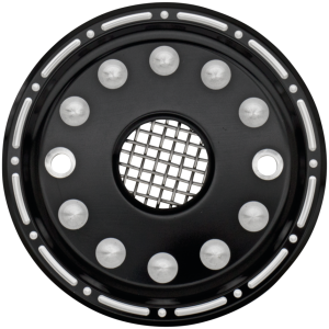 FRONT PULLEY GUARD AND SPROCKET COVER FOR SPORTSTER GZP Outlaw Blk/cut sprocket cvr XL04-up