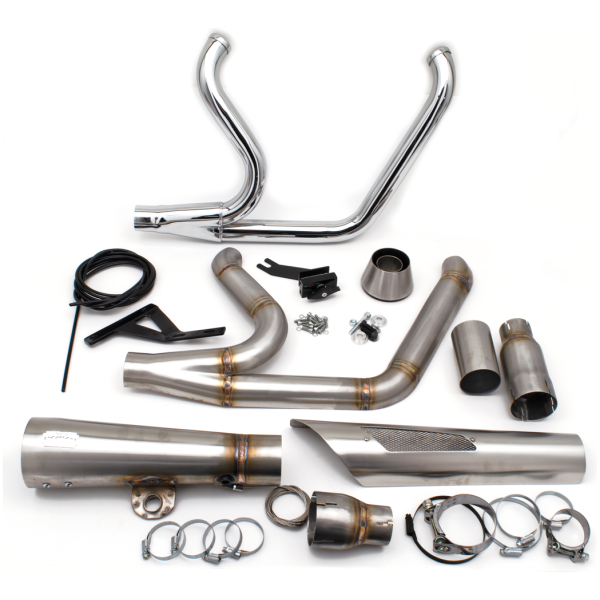 MCJ ADJUSTABLE 2-INTO-1 FOR MILWAUKEE EIGHT SOFTAIL MCJ 2-1 Shorty ST21-Up Stainless