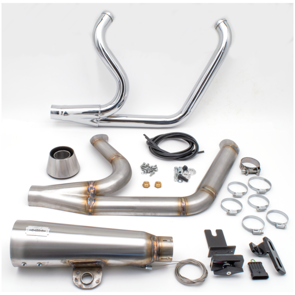 MCJ ADJUSTABLE 2-INTO-1 FOR TWIN CAM SOFTAIL MCJ 2-1 Shorty ST07-15 Stainless