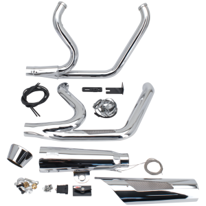 MCJ ADJUSTABLE 2-INTO-1 FOR TWIN CAM SOFTAIL MCJ 2-1 Shorty ST07-15 Chrome