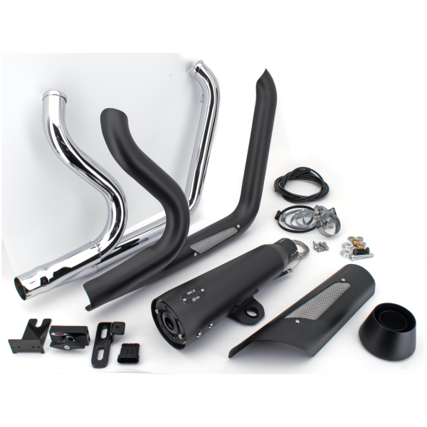 MCJ ADJUSTABLE 2-INTO-1 FOR TWIN CAM SOFTAIL MCJ 2-1 Shorty ST07-15 Black