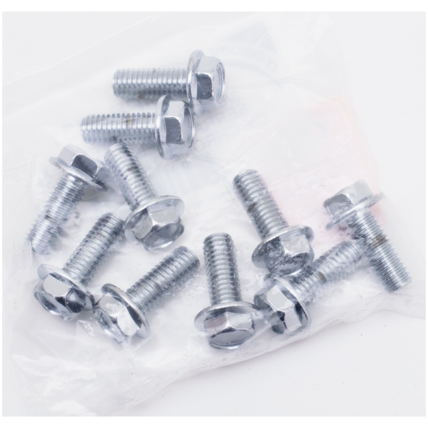 CHROME PLATED INDENTED HEX SERRATED FLANGE BOLTS ASSORTMENT 10Pck Ind. Hex Serr. Flange 3/8-16x1"
