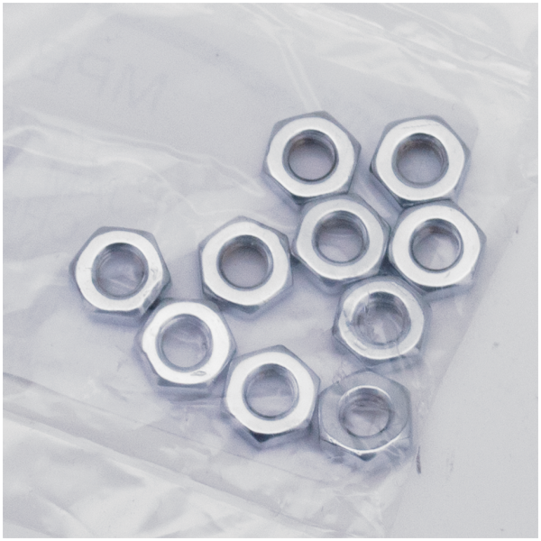 CHROME JAM NUTS ASSORTMENT 10Pck Jam Nut 1/4-20, UNC