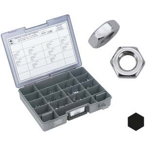 CHROME JAM NUTS ASSORTMENT 10Pck Jam Nut 1/4-28, UNF