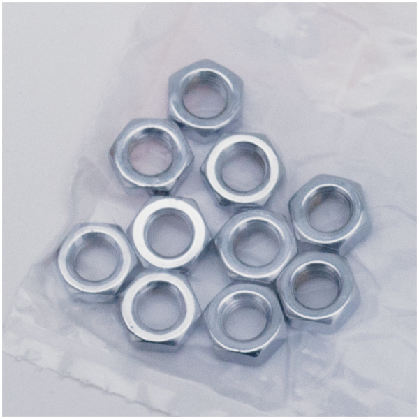 CHROME JAM NUTS ASSORTMENT 10Pck Jam Nut 5/16-24, UNF
