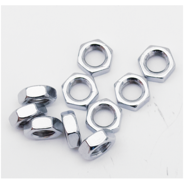 CHROME JAM NUTS ASSORTMENT 10Pck Jam Nut 3/8-24, UNF