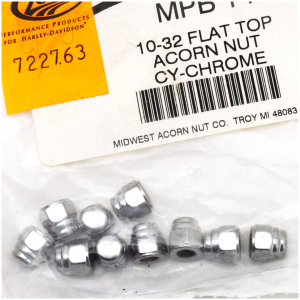 FLAT TOP ACORN NUTS ASSORTMENT 10Pck 10-32 Flat Top Acorn Nut