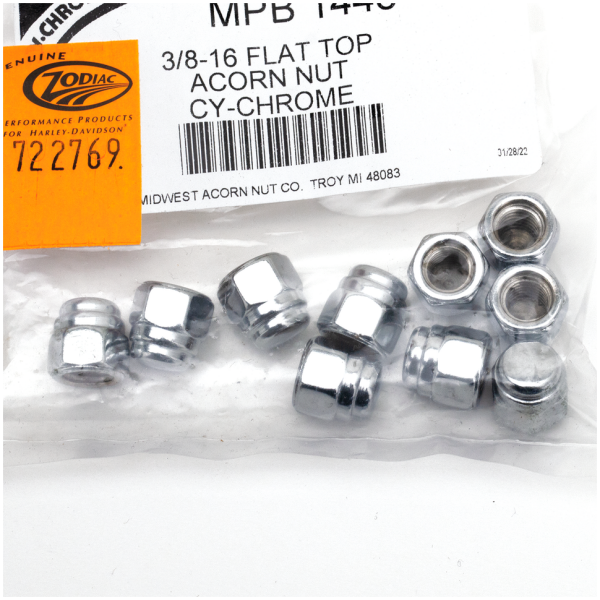 FLAT TOP ACORN NUTS ASSORTMENT 10Pck 3/8-16 Flat Top Acorn Nut