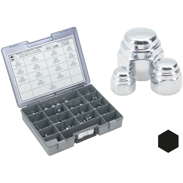 FLAT TOP ACORN NUTS ASSORTMENT 5Pck M12-1.25 Flat Top Acorn Nut
