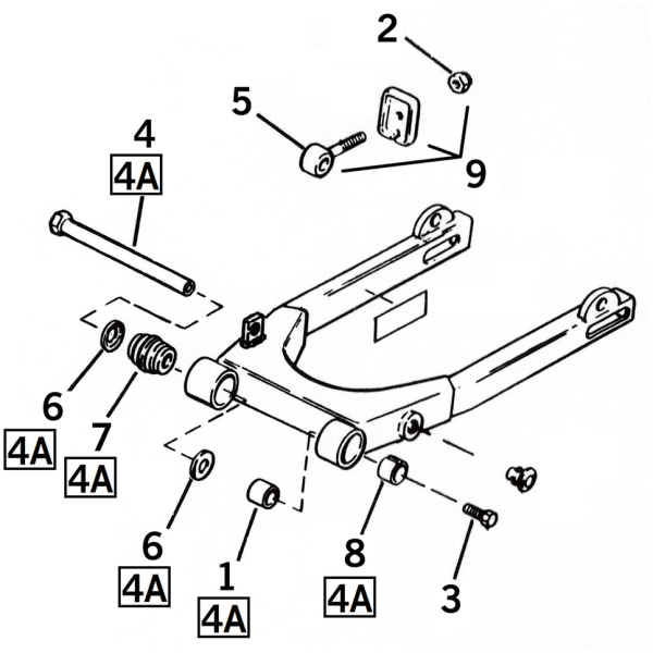 SWINGARM PARTS FOR SPORTSTER 1982-2003 GHDP SPACER, PIVOT