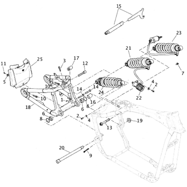 SWINGARM PARTS FOR XL & XR SPORTSTER 2004-2022 Bearings & retaining rings