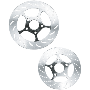 TOLLE CHROME FIVE SPOKE DISC ROTORS Disc rotor 10" Five spoke drilled Chrome