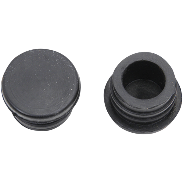 HANDLEBAR AND TUBE END PLUGS Black plastic tube plug, 1", pair