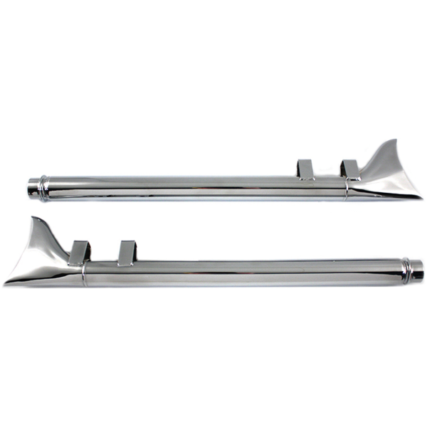 WYATT-GATLING FISHTAIL DRAG MUFFLERS Wyatt Gatling 29" Fishtails Chr FLT85-94