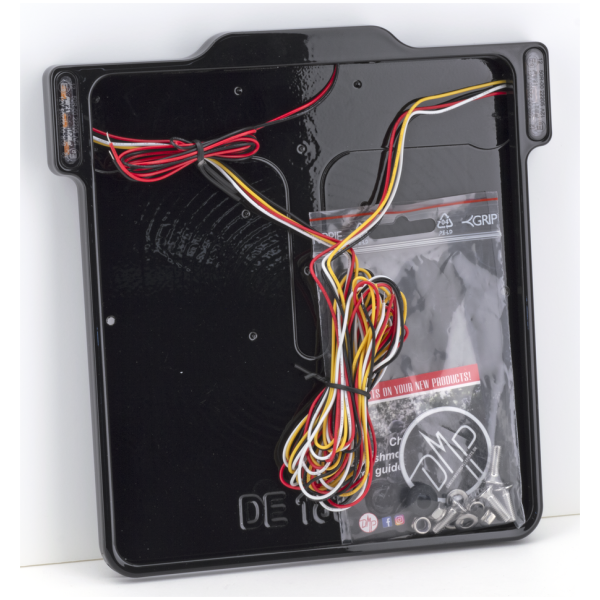 LICENSE PLATE FRAME WITH LIGHTS DMP 3-1 License Frame DE Gloss Black
