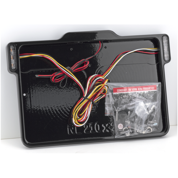 LICENSE PLATE FRAME WITH LIGHTS DMP 3-1 License Frame NL Gloss Black