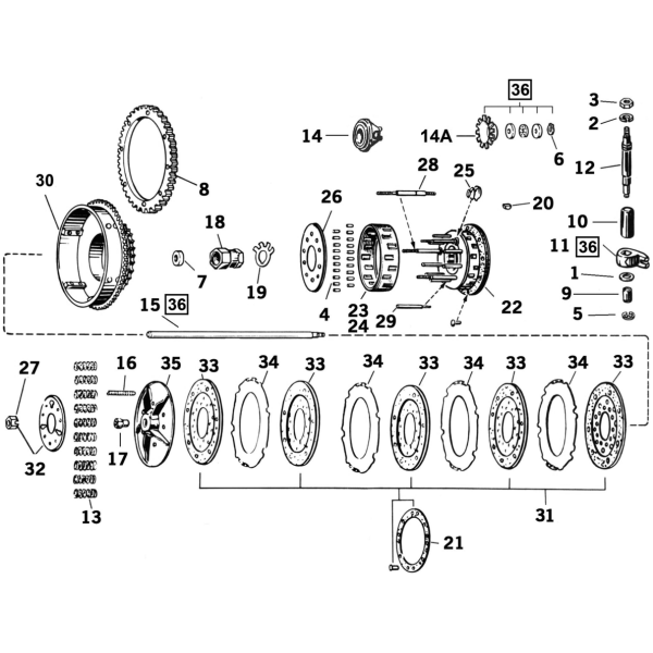 Clutch shell BT82-85 w/final belt drive