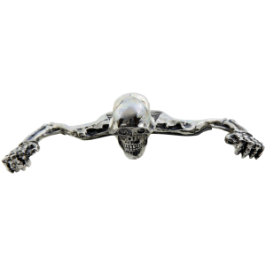 SKULLED HEADLAMP VISOR ORNAMENT 7" Headlamp Visor Ornament Skull Chrome