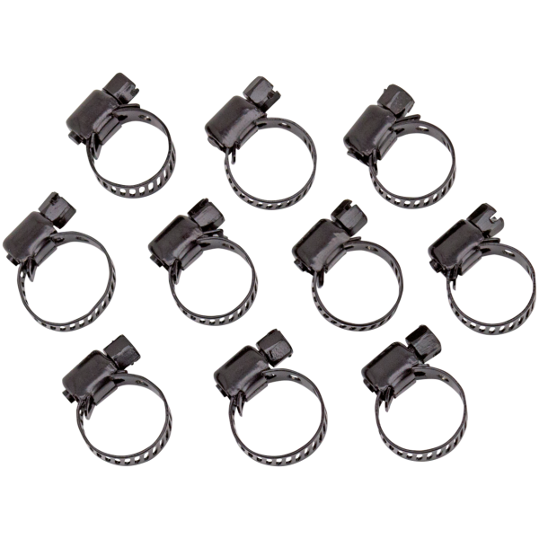 JAGG BLACK HOSE CLAMPS Jagg 10pck black 5/8" hose clamps