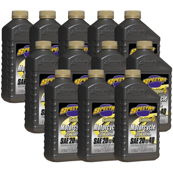SPECTRO GOLDEN SEMI-SYNTHETIC 20W40 FOR INDIAN AND VICTORY 12x1Ltr Spectro Golden 20W40 Ind/Vict