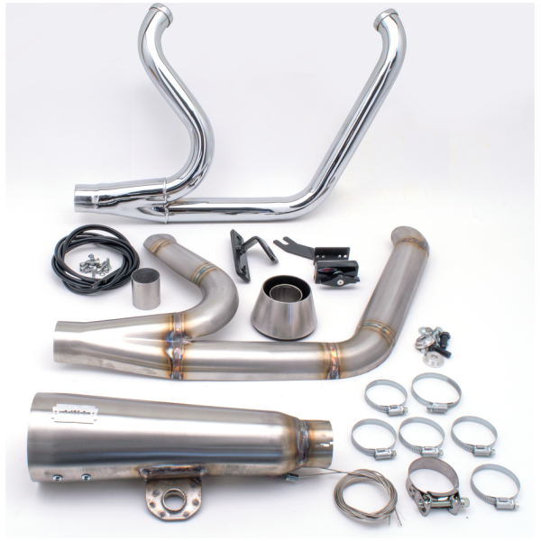 MCJ ADJUSTABLE 2-INTO-1 FOR MILWAUKEE EIGHT SOFTAIL MCJ 2-1 Shorty ST18-20 Stainless