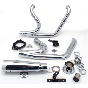 MCJ ADJUSTABLE 2-INTO-1 FOR MILWAUKEE EIGHT SOFTAIL MCJ 2-1 Shorty ST18-20 Chrome
