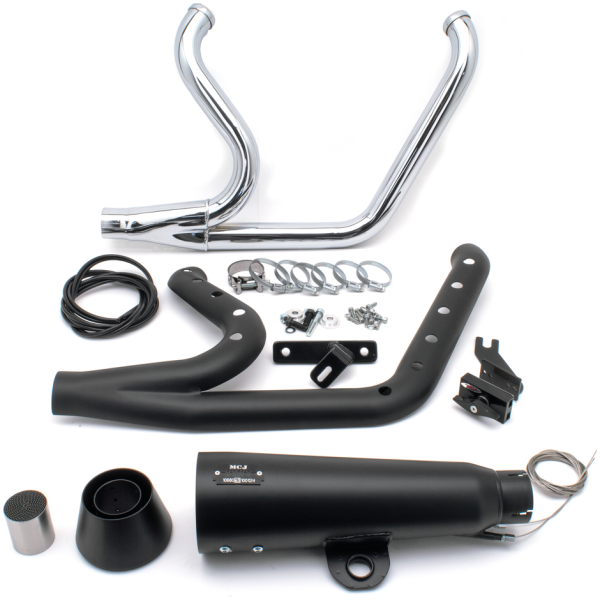 MCJ ADJUSTABLE 2-INTO-1 FOR MILWAUKEE EIGHT SOFTAIL MCJ 2-1 Shorty ST18-20 Black