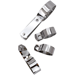 SAMWEL EXHAUST CLAMPS FOR 45CI WL clampset exhaust 4 piece chrome plated,W