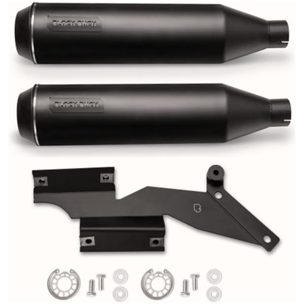 BLACK DUCK SLIP-ONS FOR MILWAUKEE EIGHT SOFTAIL BD Bombardier Slip-On Black ST18-24 E5