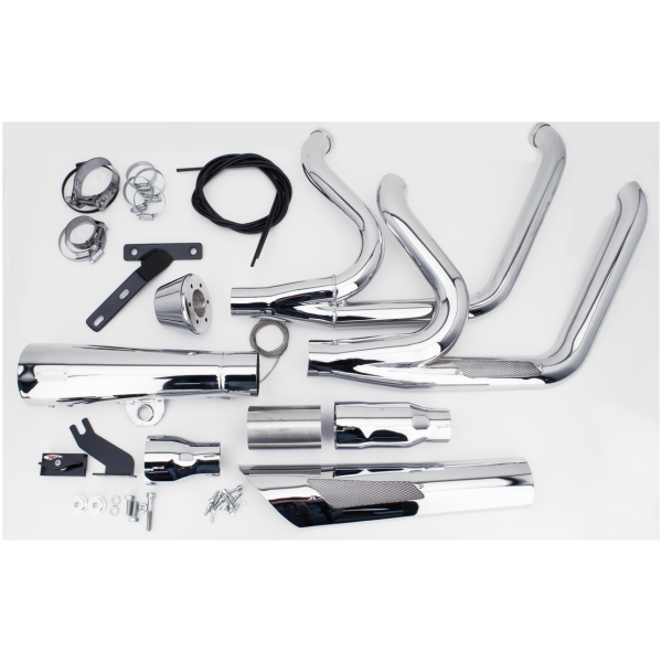 MCJ ADJUSTABLE 2-INTO-1 FOR MILWAUKEE EIGHT SOFTAIL MCJ 2-1 Shorty ST21-Up Chrome