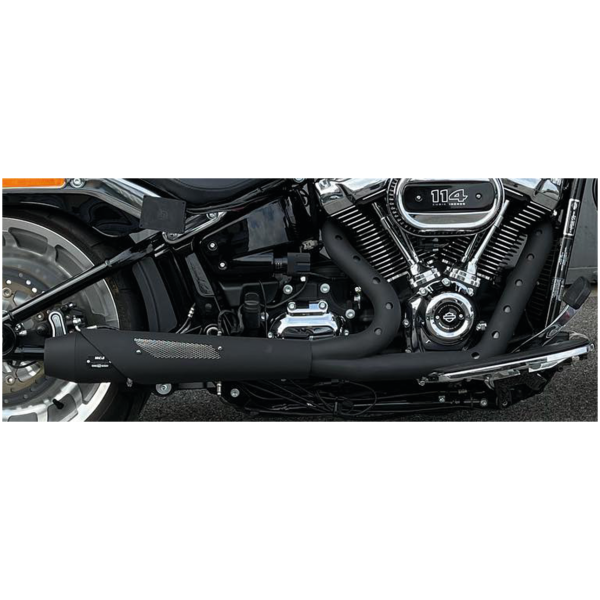 MCJ ADJUSTABLE 2-INTO-1 FOR MILWAUKEE EIGHT SOFTAIL MCJ 2-1 Shorty ST21-Up Black