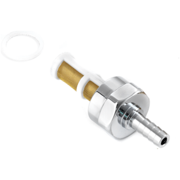 KUSTOM TECH CUSTOM PETCOCK Chromed brass 22mm fuel line adapter