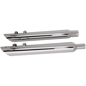 SLIP-ON MUFFLERS FOR BIG TWIN AND SPORTSTER Chr Slip-ons FLH/T17-up Slash Up no baff