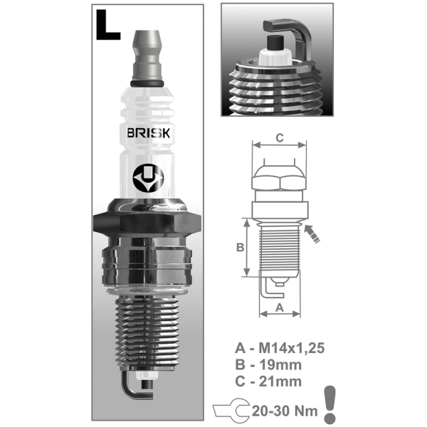 BRISK SPARK PLUGS 4Pck Brisk LR17YC spark plug