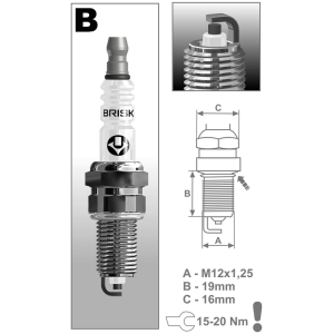 BRISK SPARK PLUGS 4PCK Brisk BR14YC Spark plug