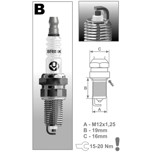 BRISK SPARK PLUGS 4PCK Brisk BR14YC Spark plug