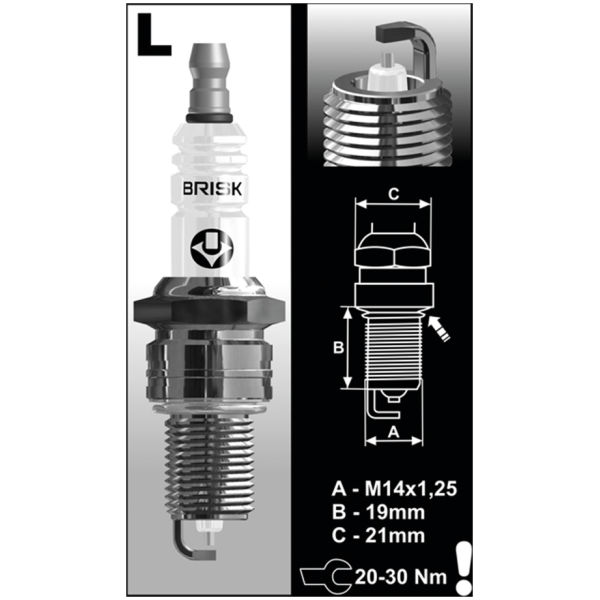 BRISK SPARK PLUGS 4Pck Brisk LR17YS Spark plug