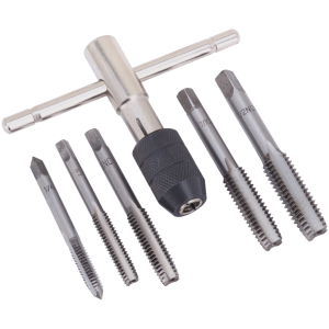 6-PIECE UNC SIZE TAP WRENCH SET 6 Piece tap set INCH/SAE