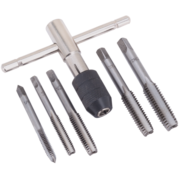 6-PIECE UNC SIZE TAP WRENCH SET 6 Piece tap set INCH/SAE