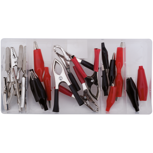 24-PIECE ALLIGATOR STYLE ELECTRIC CLIP ASSORTMENT 24Pc assortment crocodile clips