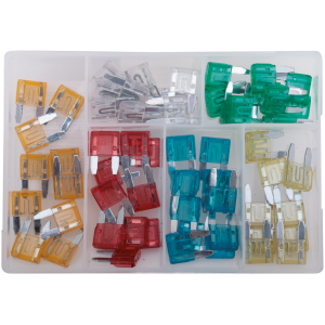 60-PIECE BLADE TYPE MINI FUSE ASSORTMENT 60Pc Mini 5A-30A fuse assortment box